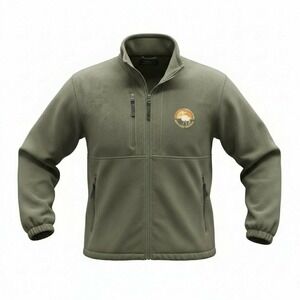 North End Mens Zip Fleece Ezem Jacket L Embroidered Logo NOSLER NRA Caribou Hunt